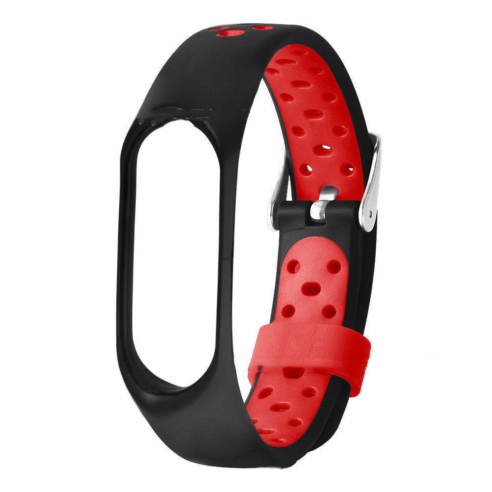 Two-color Round Hole Silicone Strap Round Hole Breathable Watch Band Wrist Strap Metal Buckle