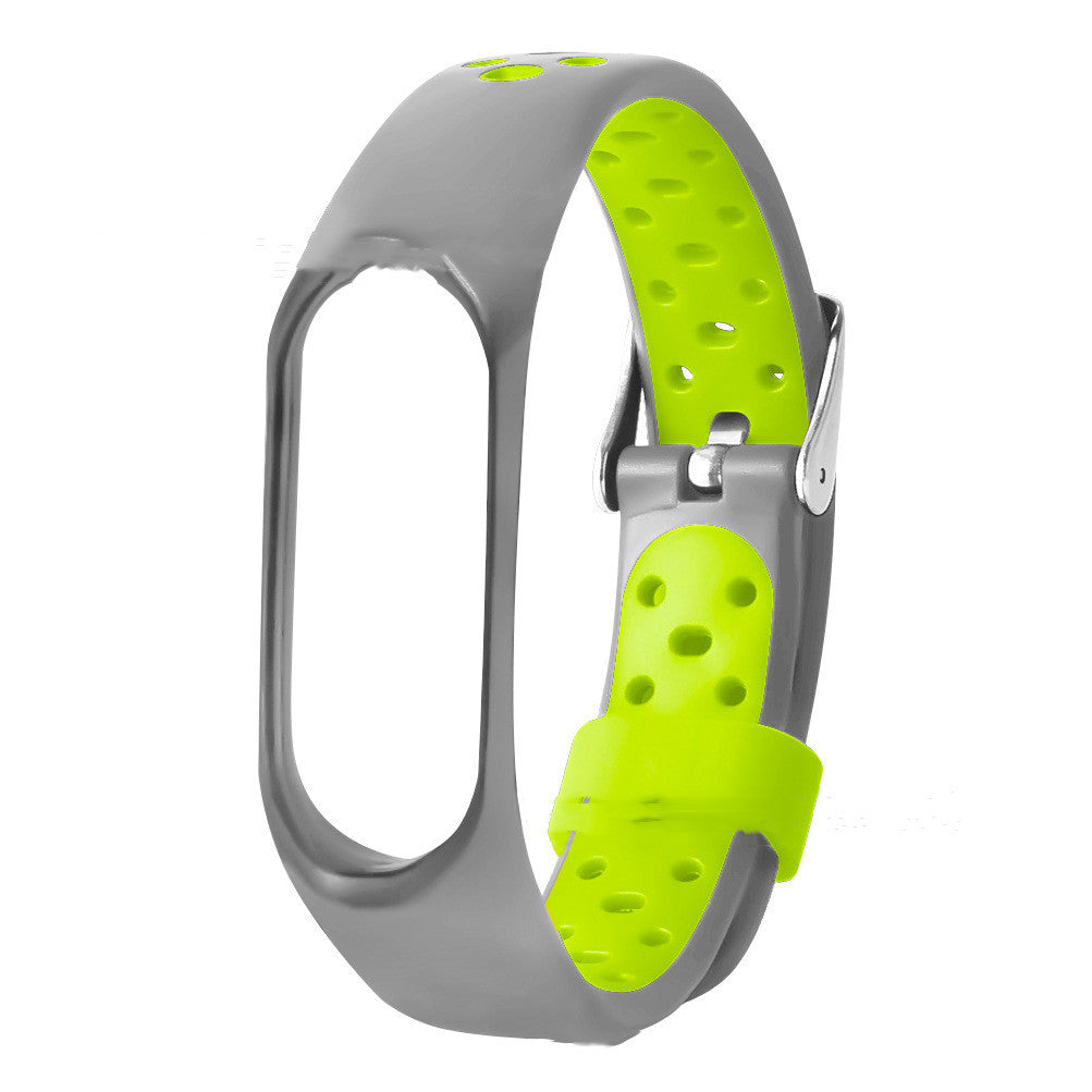 Two-color Round Hole Silicone Strap Round Hole Breathable Watch Band Wrist Strap Metal Buckle