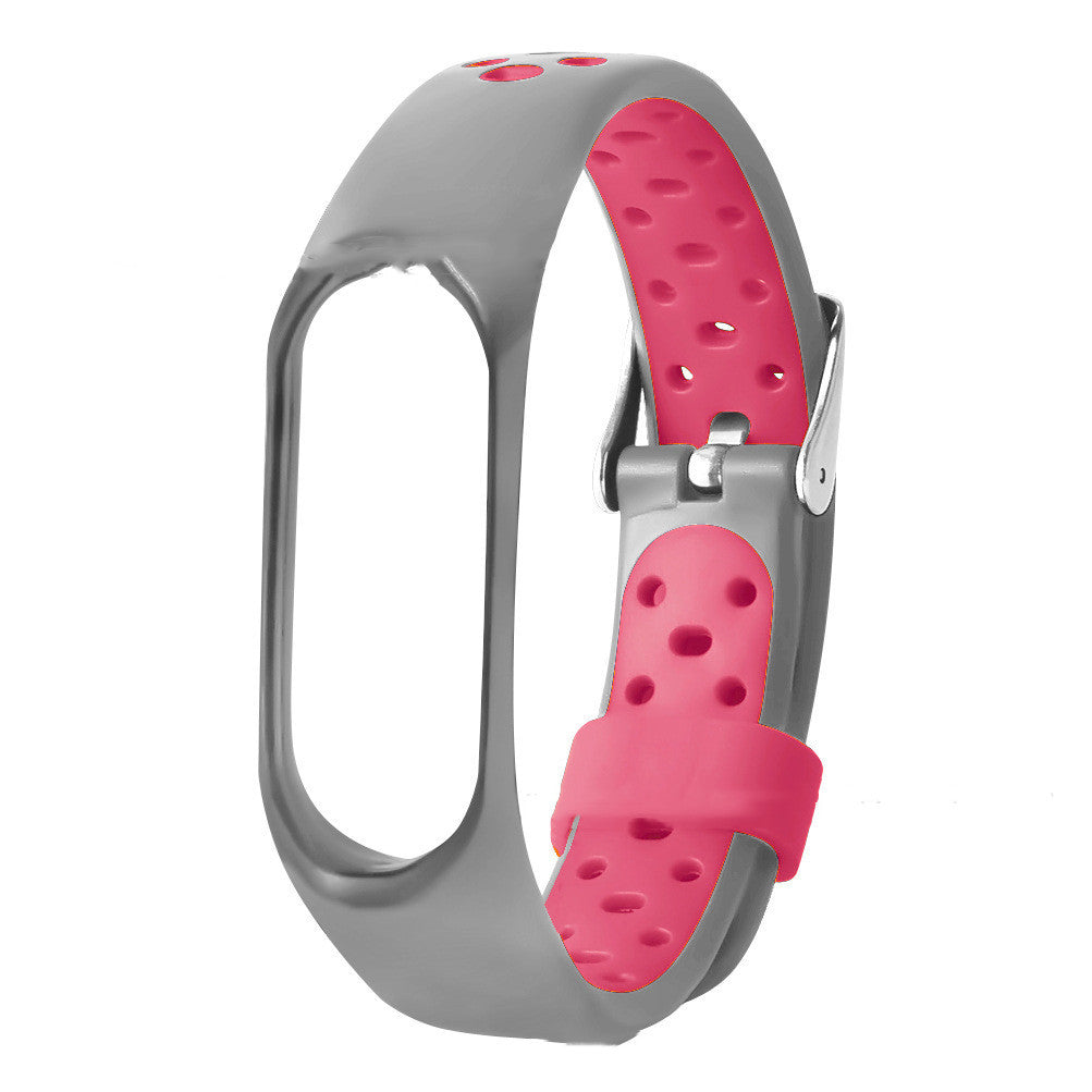Two-color Round Hole Silicone Strap Round Hole Breathable Watch Band Wrist Strap Metal Buckle