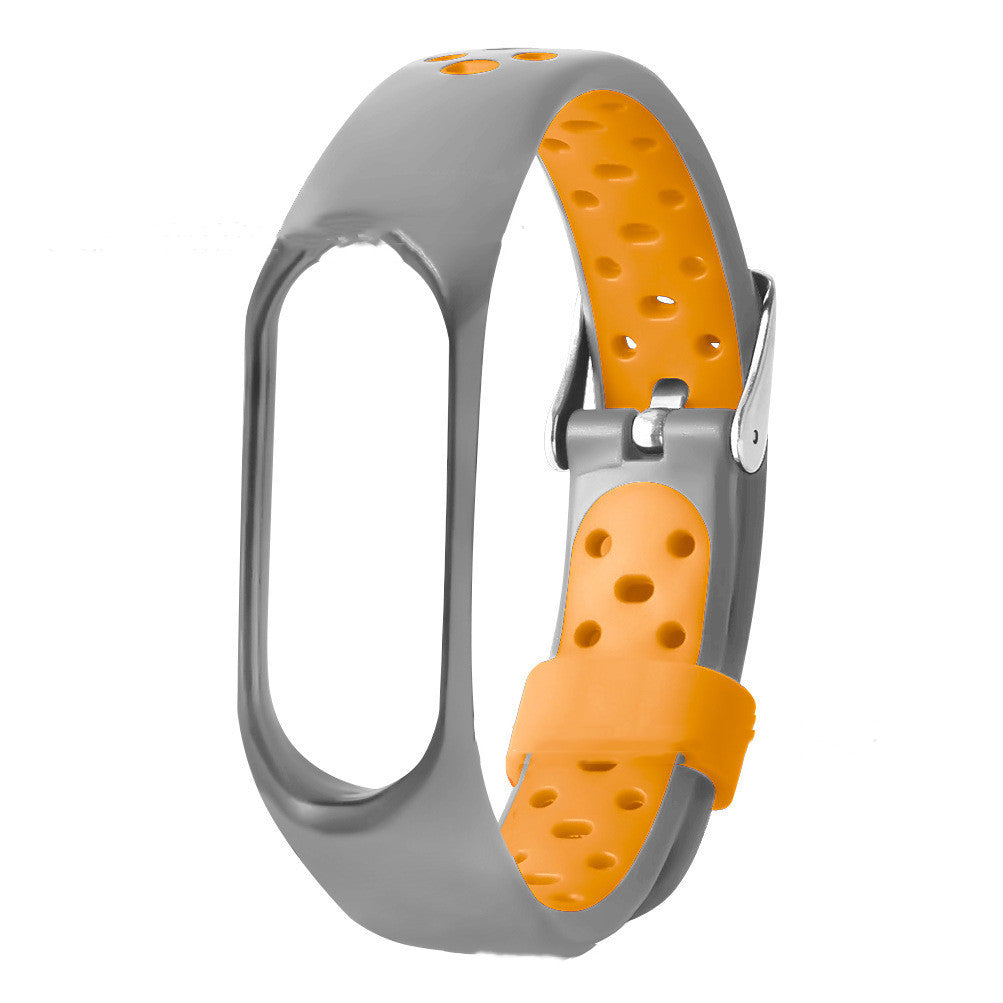 Two-color Round Hole Silicone Strap Round Hole Breathable Watch Band Wrist Strap Metal Buckle
