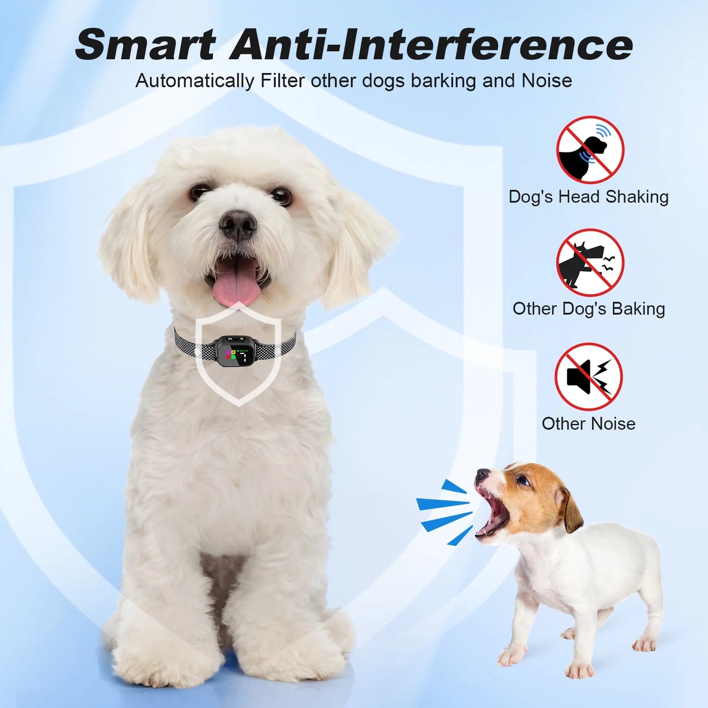 Transform Your Dog's Behavior with the PcEoTllar No-Shock Anti-Bark Collar – Adjustable, Waterproof, and Rechargeable for Small Breeds!