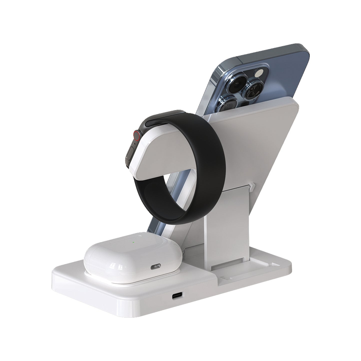 Desktop Standing Three In One Wireless Charger Foldable Multifunctional
