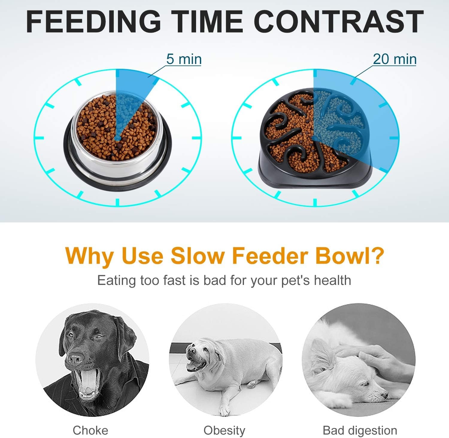 Transform Mealtime for Large Dogs with Our Anti-Gulping Slow Feeder Bowl – Say Goodbye to Choking and Bloating!
