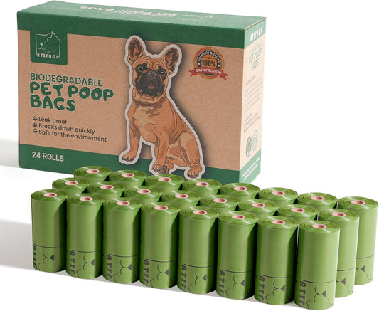 Eco-Friendly Biodegradable Dog Poop Bags - 360 Count Scented Rolls for Hassle-Free Cleanups