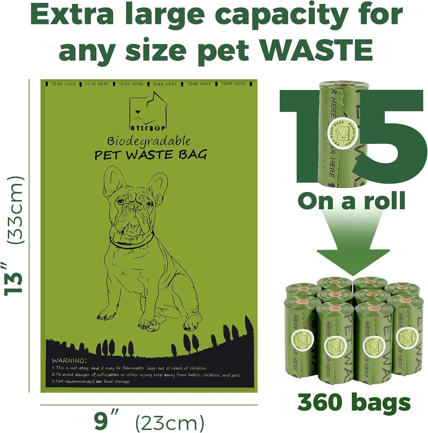 Eco-Friendly Biodegradable Dog Poop Bags - 360 Count Scented Rolls for Hassle-Free Cleanups