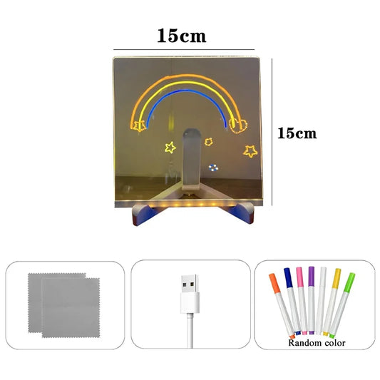 Illuminate Your Creativity with the Colorful LED Note Board - Perfect for Kids' Drawings & Messages!