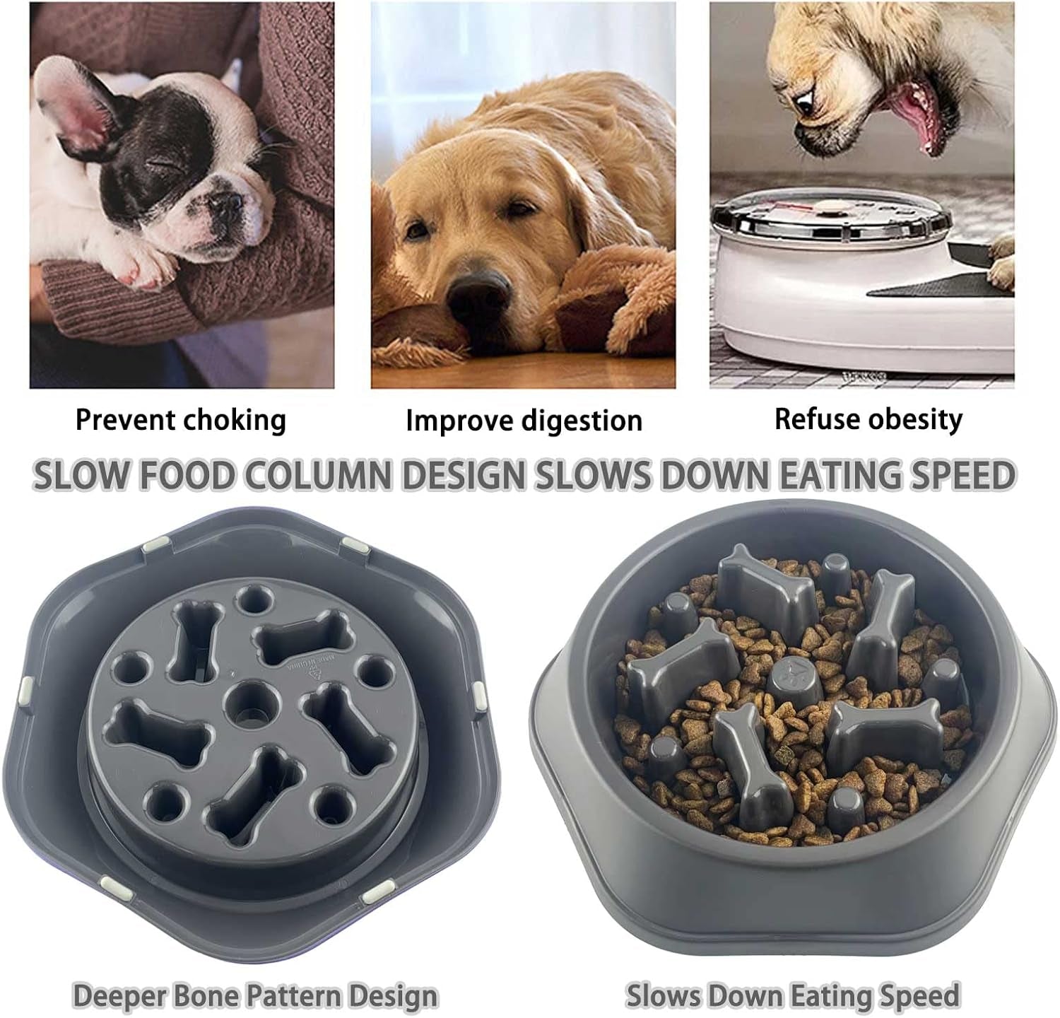 Transform Mealtime with Our Fun Slow Feeder Dog Bowl - Promote Healthy Eating for Small & Medium Dogs!