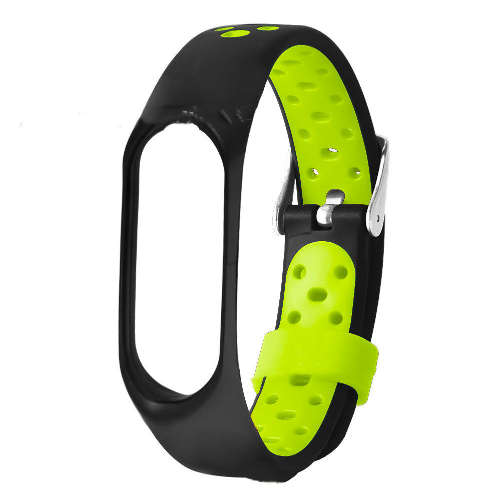 Two-color Round Hole Silicone Strap Round Hole Breathable Watch Band Wrist Strap Metal Buckle