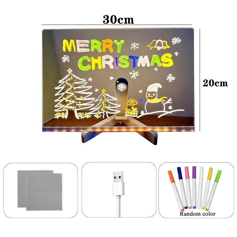 Illuminate Your Creativity with the Colorful LED Note Board - Perfect for Kids' Drawings & Messages!