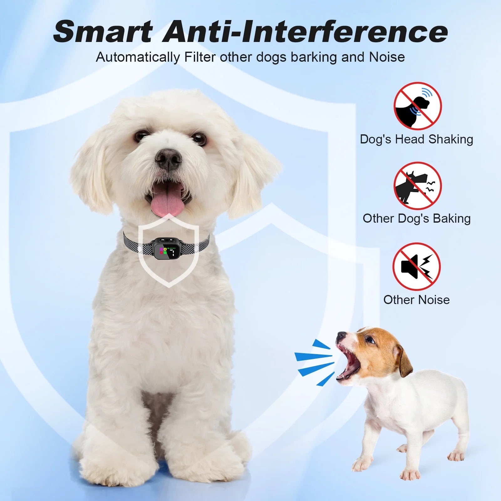 Transform Your Dog's Behavior with the PcEoTllar No-Shock Anti-Bark Collar – Adjustable, Waterproof, and Rechargeable for Small Breeds!