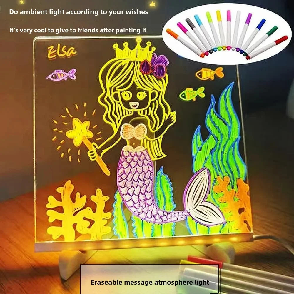 Illuminate Your Creativity with the Colorful LED Note Board - Perfect for Kids' Drawings & Messages!